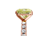 Rose gold Fancy Yellow Radiant  Solitaire Pavé Band with Four-Prong Setting_172