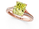Rose gold Fancy Yellow Radiant  Solitaire Pavé Band with Four-Prong Setting_46