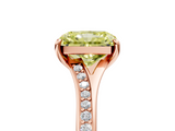 Rose gold Fancy Yellow Radiant  Solitaire Pavé Band with Four-Prong Setting_50