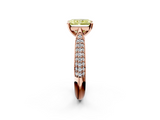 Rose gold Fancy Yellow Radiant  Solitaire Pavé Diamond Engagement Ring with Four-Prong Setting_157