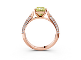 Rose gold Fancy Yellow Radiant  Solitaire Pavé Diamond Engagement Ring with Four-Prong Setting_158
