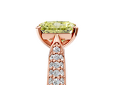 Rose gold Fancy Yellow Radiant  Solitaire Pavé Diamond Engagement Ring with Four-Prong Setting_160