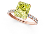 Rose gold Fancy Yellow Radiant  Solitaire Pavé Diamond Engagement Ring with Four-Prong Setting_43