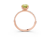 Rose gold Fancy Yellow Radiant  Solitaire Pavé Diamond Engagement Ring with Four-Prong Setting_45