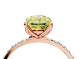 Rose gold Fancy Yellow Radiant  Solitaire Pavé Diamond Engagement Ring with Four-Prong Setting_46