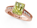 Rose gold Fancy Yellow Radiant  Solitaire Pavé Diamond Milgrain Engagement Ring with Four-Prong Setting_21