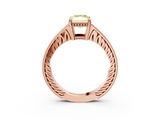 Rose gold Fancy Yellow Radiant  Solitaire Pavé Diamond Milgrain Engagement Ring with Four-Prong Setting_23