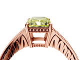 Rose gold Fancy Yellow Radiant  Solitaire Pavé Diamond Milgrain Engagement Ring with Four-Prong Setting_24