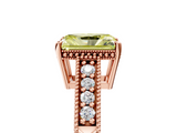 Rose gold Fancy Yellow Radiant  Solitaire Pavé Diamond Milgrain Engagement Ring with Four-Prong Setting_25