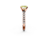 Rose gold Fancy Yellow Radiant  Solitaire Pave Diamond Engagement Ring with Four-Prong Setting_265