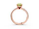 Rose gold Fancy Yellow Radiant  Solitaire Pave Diamond Engagement Ring with Four-Prong Setting_266
