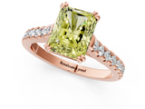 Rose gold Fancy Yellow Radiant  Solitaire Pave Diamond Engagement Ring with Prong Setting_21