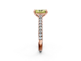 Rose gold Fancy Yellow Radiant  Solitaire Pave Diamond Engagement Ring with Prong Setting_22