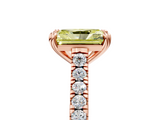 Rose gold Fancy Yellow Radiant  Solitaire Pave Diamond Engagement Ring with Prong Setting_25