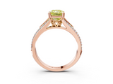 Rose gold Fancy Yellow Radiant  Solitaire Pave Split Shank Engagement Ring with Six-Prong Setting_40