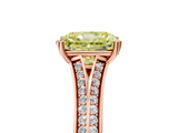 Rose gold Fancy Yellow Radiant  Solitaire Pave Split Shank Engagement Ring with Six-Prong Setting_42