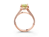 Rose gold Fancy Yellow Radiant  Solitaire Pave Split Shank Ring with Four-Prong Setting_102