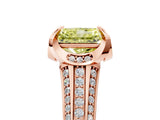 Rose gold Fancy Yellow Radiant  Solitaire Pave Split Shank Ring with Four-Prong Setting_104
