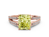 Rose gold Fancy Yellow Radiant  Solitaire Split Shank Pavé Diamond Engagement Ring_387