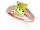 Rose gold Fancy Yellow Radiant  Solitaire Split Shank Pavé Diamond Engagement Ring_388