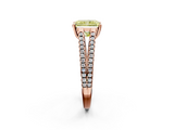 Rose gold Fancy Yellow Radiant  Solitaire Split Shank Pavé Diamond Engagement Ring_389