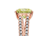 Rose gold Fancy Yellow Radiant  Solitaire Split Shank Pavé Diamond Engagement Ring_392