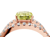 Rose gold Fancy Yellow Radiant  Solitaire Split Shank Pave Diamond Ring_53