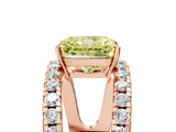 Rose gold Fancy Yellow Radiant  Solitaire Split Shank Pave Diamond Ring_54