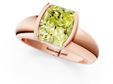 Rose gold Fancy Yellow Radiant  Solitaire Tension Set Diamond Ring with Wide Band_21