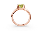 Rose gold Fancy Yellow Radiant  Solitaire Tension Set Diamond Ring with Wide Band_23
