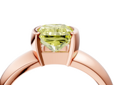 Rose gold Fancy Yellow Radiant  Solitaire Tension Set Diamond Ring with Wide Band_24