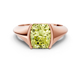 Rose gold Fancy Yellow Radiant  Solitaire Tension Set Diamond Ring_20