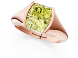 Rose gold Fancy Yellow Radiant  Solitaire Tension Set Diamond Ring_21