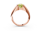 Rose gold Fancy Yellow Radiant  Solitaire Tension Set Diamond Ring_23