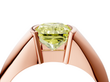 Rose gold Fancy Yellow Radiant  Solitaire Tension Set Diamond Ring_24