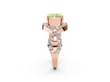 Rose gold Fancy Yellow Radiant  Solitaire Twist Band Pavé Diamond Engagement Ring_80