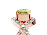 Rose gold Fancy Yellow Radiant  Solitaire Twist Band Pavé Diamond Engagement Ring_83