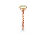 Rose gold Fancy Yellow Radiant  Solitaire Twist Band Ring with Four-Prong Setting_70