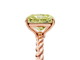 Rose gold Fancy Yellow Radiant  Solitaire Twist Band Ring with Four-Prong Setting_73