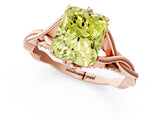 Rose gold Fancy Yellow Radiant  Solitaire Twist Band Six-Prong Setting 2
