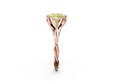 Rose gold Fancy Yellow Radiant  Solitaire Twist Band Six-Prong Setting 3
