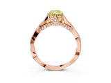 Rose gold Fancy Yellow Radiant  Solitaire Twist Band Six-Prong Setting 4
