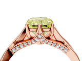Rose gold Fancy Yellow Radiant  Solitaire Twist Band Six-Prong Setting 5