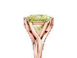 Rose gold Fancy Yellow Radiant  Solitaire Twist Band Six-Prong Setting