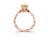 Rose gold Fancy Yellow Radiant  Solitaire Twist Band with Leaf Prong Setting 3