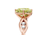 Rose gold Fancy Yellow Radiant  Solitaire Twist Band with Leaf Prong Setting 5