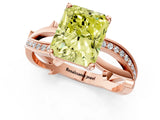 Rose gold Fancy Yellow Radiant  Solitaire Twist Band with Pavé Accents and Four-Prong Setting_21