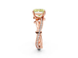 Rose gold Fancy Yellow Radiant  Solitaire Twist Band with Pavé Accents and Four-Prong Setting_22