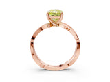 Rose gold Fancy Yellow Radiant  Solitaire Twist Band with Pavé Accents and Four-Prong Setting_23