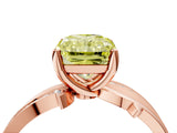 Rose gold Fancy Yellow Radiant  Solitaire Twist Band with Pavé Accents and Four-Prong Setting_24